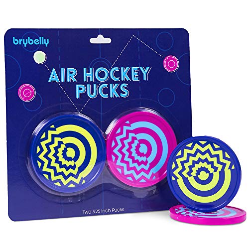 Two-Tone Air Hockey Pucks - 3.25-inch Wear-Proof Molded Discs (2-Pack)
