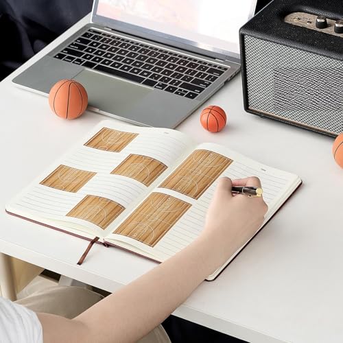 Eaasty 2 Pack Christmas Basketball Coaching Notebook with PU Leather, Large B5 Size