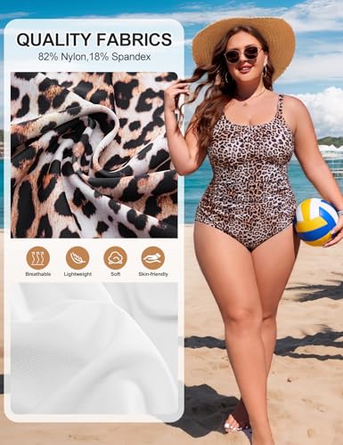 Plus Size Tummy Control One-Piece Bathing Suit Women Swimwear