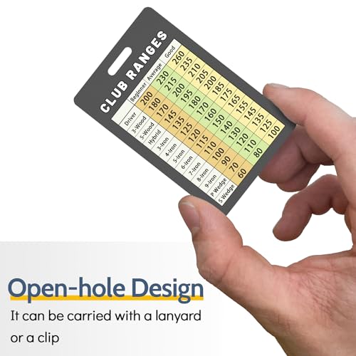 Golf Club Range Chart Card with Lanyard & Magnifier - Easy Carry