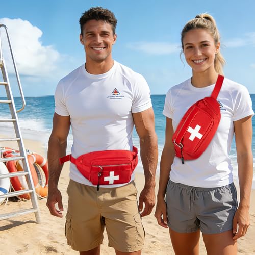 Tactical First Aid Fanny Pack with Whistle | Adjustable Waist Bag for Outdoor Use