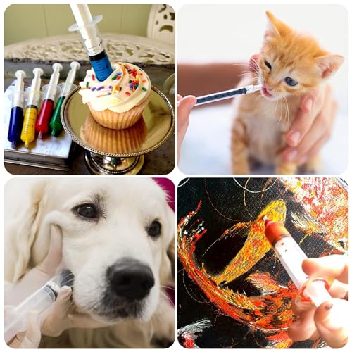 10ml Glue Applicator Syringes with 18G 4 Inch Blunt Tip Injector Long Needles and Cap for Dispenser Liquids, Ink, Oil, Epoxy, Wood Glue