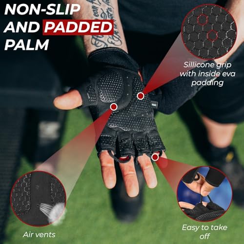 Weight Lifting Gloves for Men & Women - Medium Jet Black