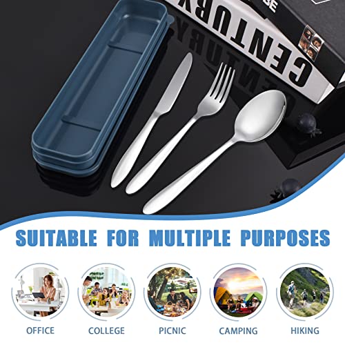 Reusable Stainless Steel Travel Utensil Set with Portable Carrying Case