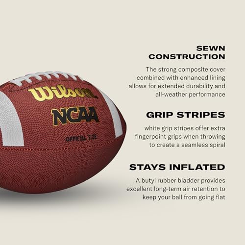 Youth Wilson NCAA Composite Football - Durable All-Weather Design