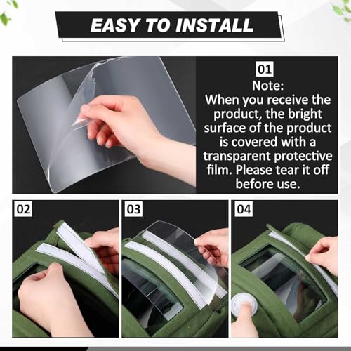 Kingdder 5 Pcs Sandblasting Hood Replacement Lens Clear Face Shield PC Visors Peel off Lens Cover for Painting Dusting Grinding