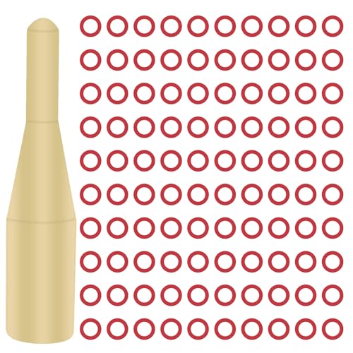 100 Pcs Dart Shaft O-Rings with 2BA Tool - Red Rubber Dart Accessories