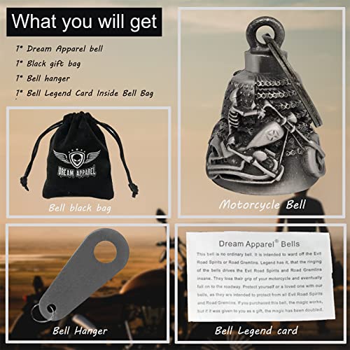 Dream Apparel Chopper Motorcycle Ride Bell Keychain for Bikers & Luck - Heavy Spirit Accessory