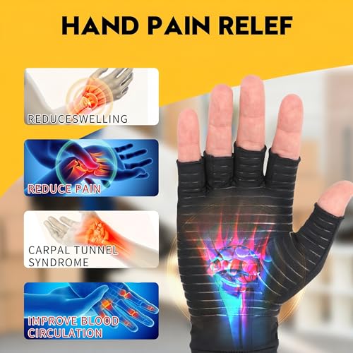 Copper Compression Gloves for Arthritis Relief - Medium