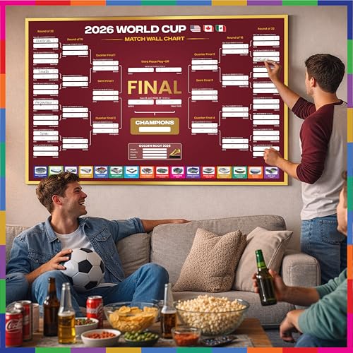 2026 World Cup Bracket Poster - A1 Soccer Wall Chart with Fixtures