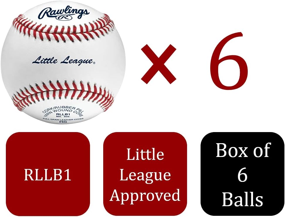 Rawlings Little League Baseballs - Competition Grade RLLB1 for Youth/14U | Multiple Count Options