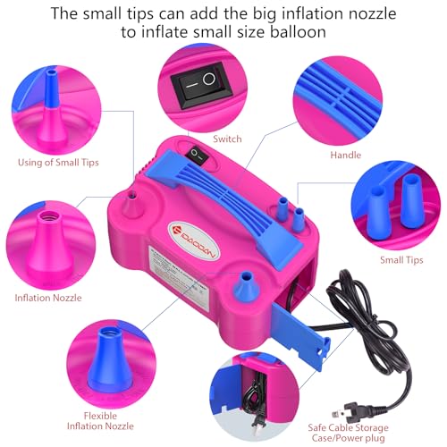 Portable Electric Balloon Pump with Dual Nozzle for Quick Inflation