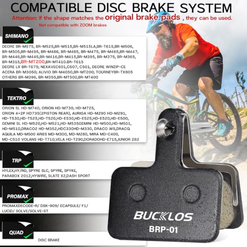 Bike Disc Brake Pads - Resin for Shimano MT200, Tektro & More