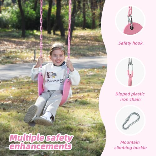 Pink Swing Seat - Heavy Duty Chain - Playground Swing Set Accessory