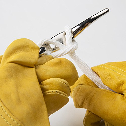 Rope Cleat - Nickel Finish, 6 Inch, 30 lbs Safe Working Load