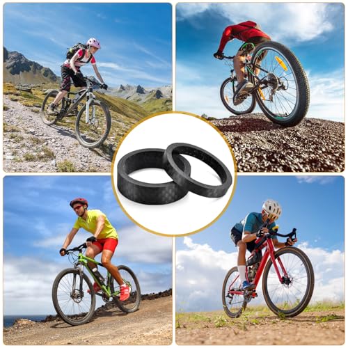 11PCS Carbon Fiber Headset Spacers for 1-1/8 Inch Stems - Matte Finish