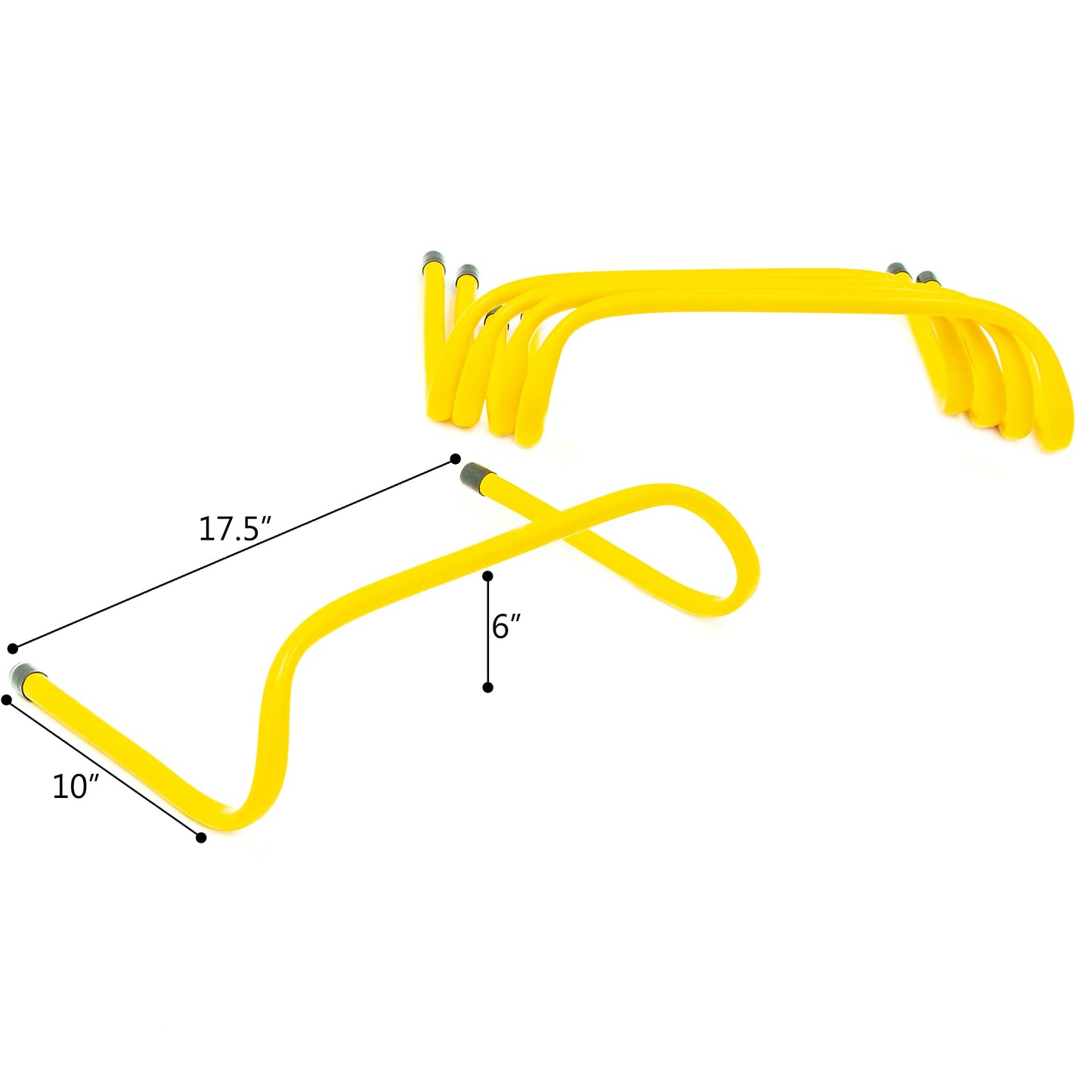 Speed Training Hurdles Pack of 4 - 6 Inch By Trademark Innovations (Yellow)
