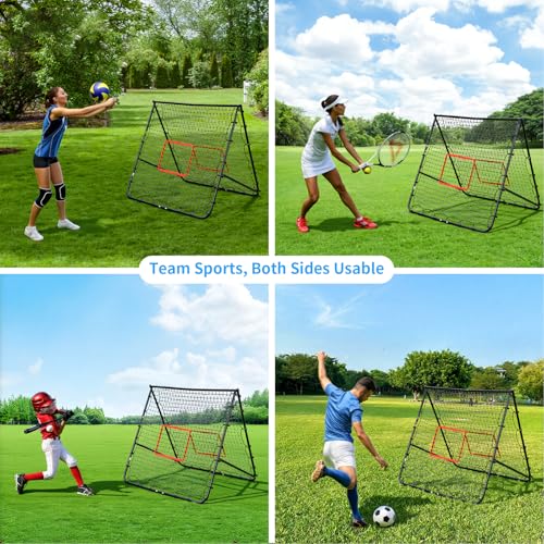 Amazing Tour Matte Black 4×4FT Soccer & Baseball Rebounder Net - Adjustable Angle