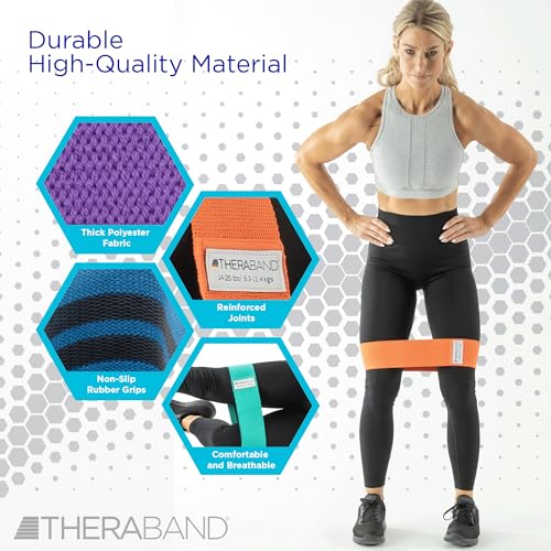 THERABAND Glute Band Loops, Resistance Exercise Set, Workout,