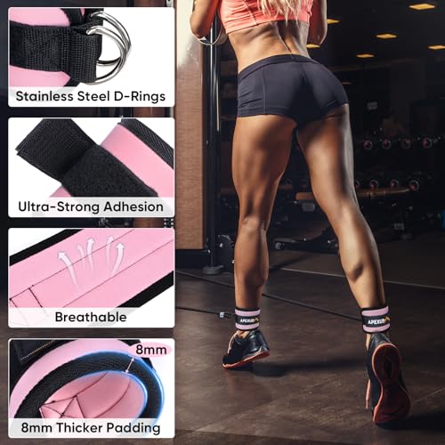 Adjustable Ankle Straps for Cable Machines - Neoprene Padding