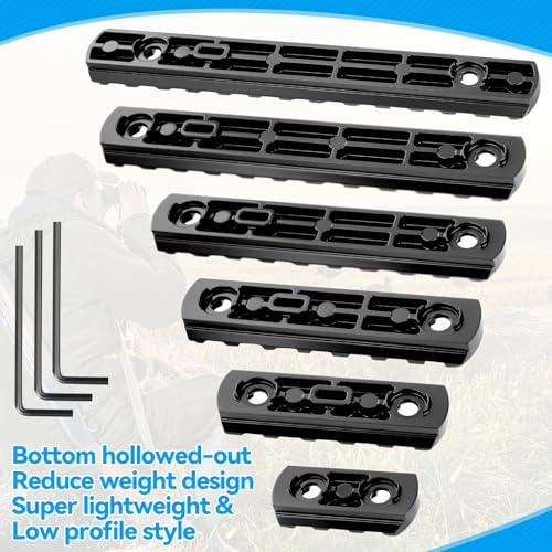 Aluminum Picatinny Rail Section - 6 Pack with T-Nuts & Wrench