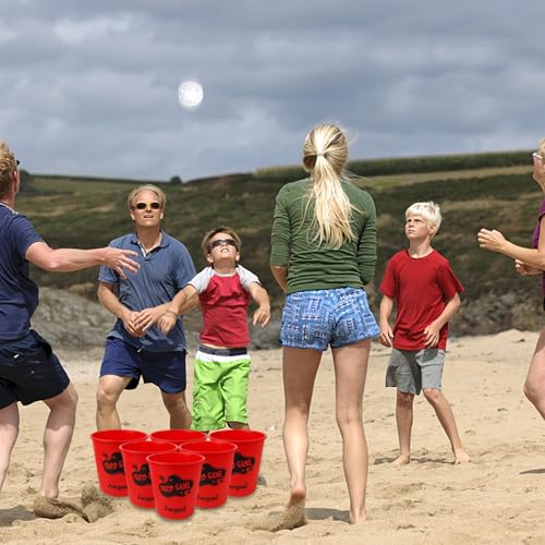 Outdoor Giant Yard Pong Game Set - Red Toss Game for Beach & Camping