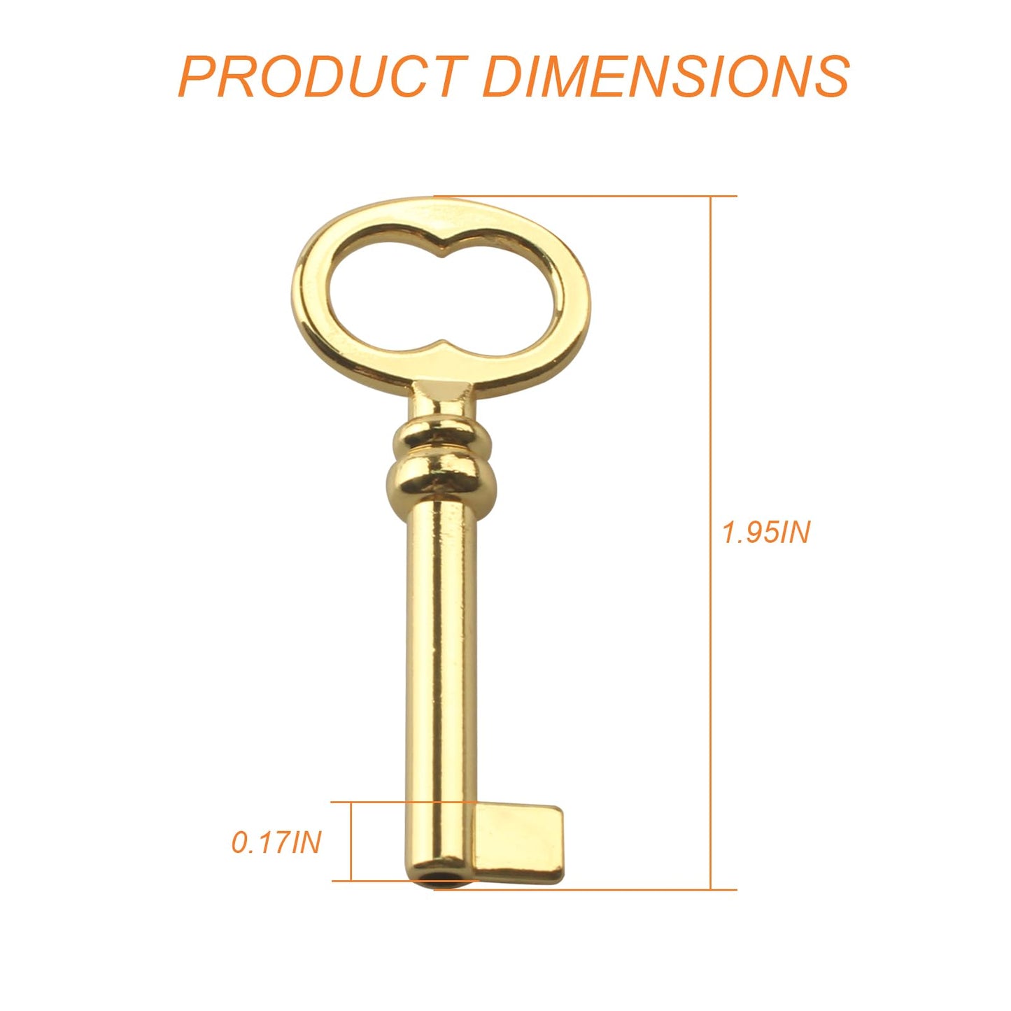 KY-1L Hollow Barrel Antique Skeleton Key,Jewelry Box Replacement Key, Skeleton Key for Some Old Jewelry and Trinket Boxes (2 Pcs)