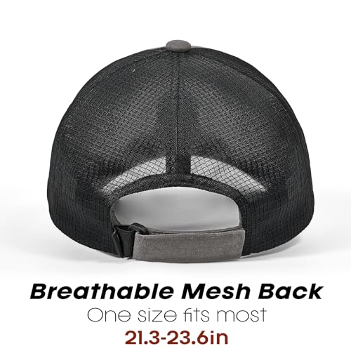Grey Linen Mesh Baseball Cap Unisex Breathable Sports Hat for Men Women