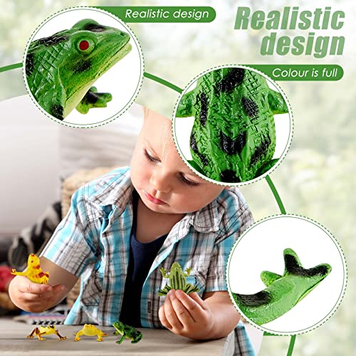 Hungdao 24 Pcs Plastic Frog Figures & Lily Pads Rainforest Toy Set (Variation 24)
