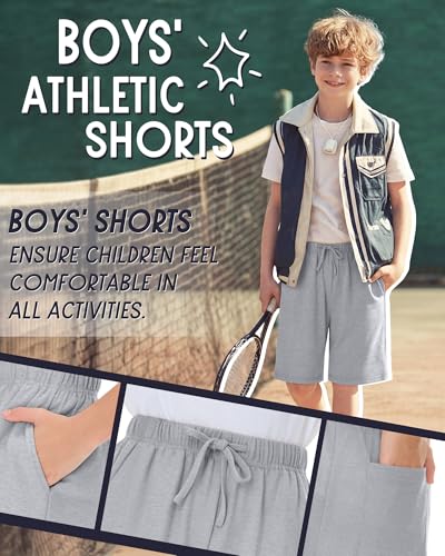 Oakgarden Boys Shorts 4-Pack - Sizes 13-14 Years, Black & Gray Variations