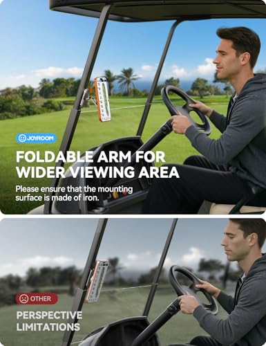 Magnetic Golf Cart Phone Holder - Bare Titanium, 360° Rotation