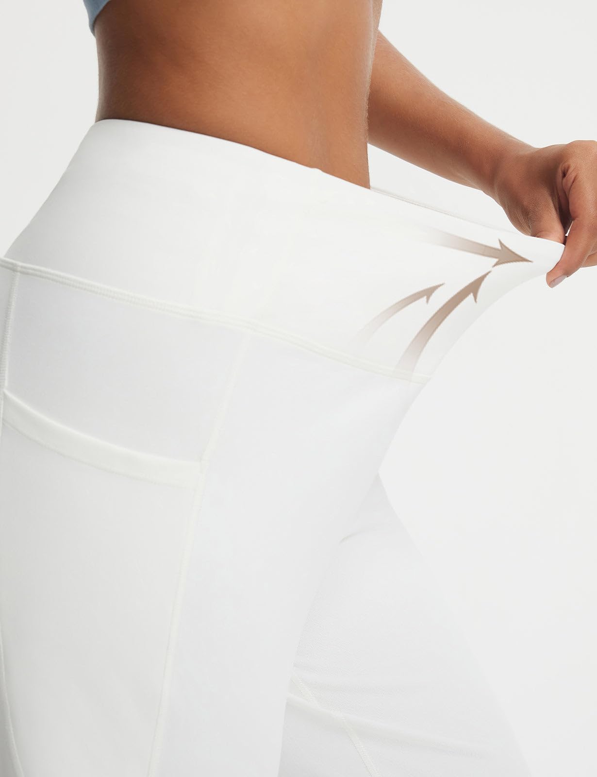 baleaf Womens 25" Yoga Pants with Pockets Wide Leg Petite Dress Pant High Waist Ankle Stretchy Casual Travel Star White L