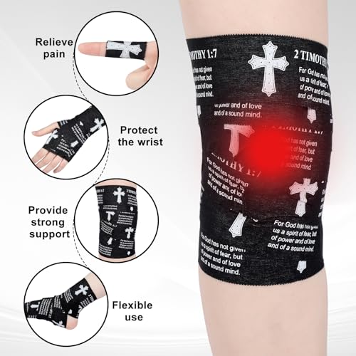 Christian Cross Athletic Tape - Black, 2 Timothy 1:7 - 2 Pcs