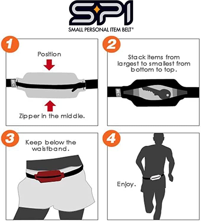 Adjustable Running Belt for Phone - Black with Black Zipper