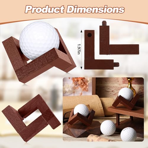 Wooden Golf Ball Display Holder - 1.97 Inch Walnut Stand - 1 Pc