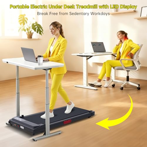 Portable Under Desk Treadmill with Handlebar & Incline - V300-WCJ