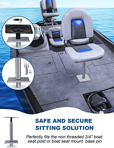 MATINA 1 Pack 7x7 Inch Aluminum Boat Seat Base with 3/4" Pin Post Socket, Heavy Duty Marine Seat Mount