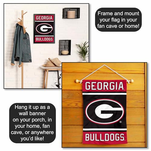 Georgia Bulldogs Double Logo Garden Flag - 13x18 inch