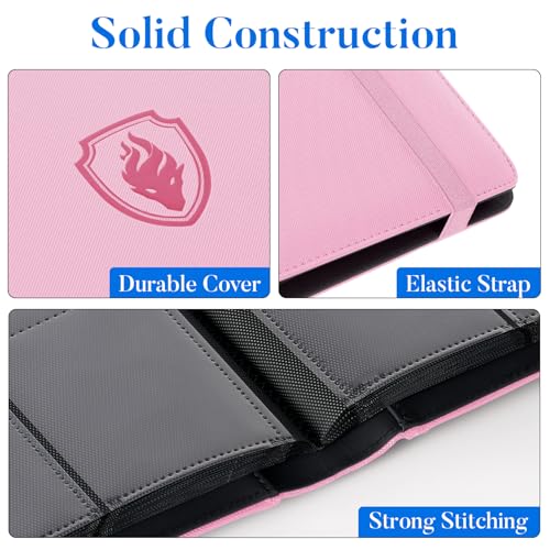 Premium 9 Pocket Card Binder for 540 Cards - Pink Collection Album