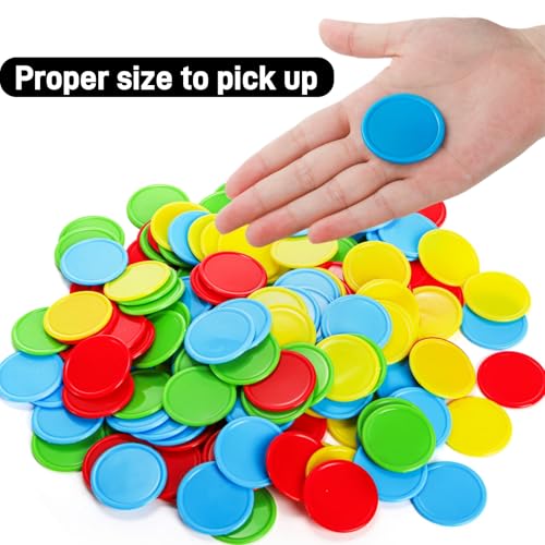 Plastic Poker Chips Set 640 Pieces with Storage Boxes for Casino, Bingo, Math Games