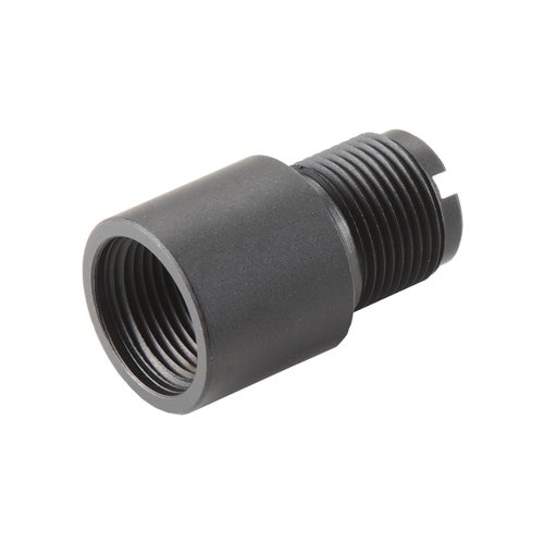Lancer Tactical Aluminum 14mm Clock-Wise to 14mm Counter Clock-Wise Thread Adapter for Airsoft Tracer Unit - Black (Clock-Wise)