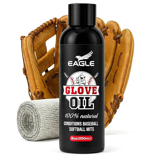 Eagle Baseball Glove Oil Conditioner with Applicator Cloth - Leather Softener & Break-In Treatment 250mL