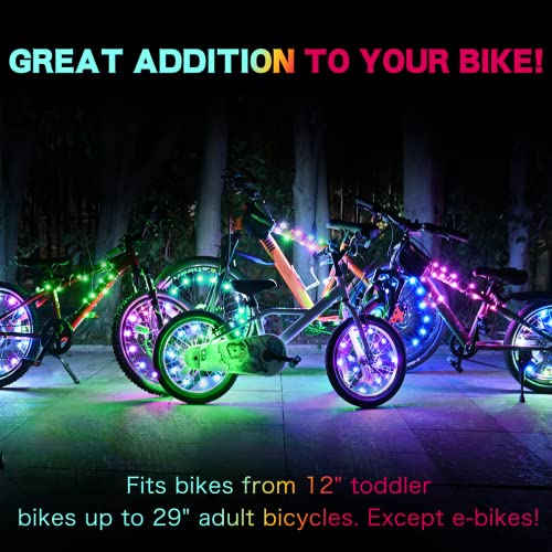 LED Bike Wheel Lights - Ultra Bright Waterproof Spoke Lights, 2-Pack - Blue