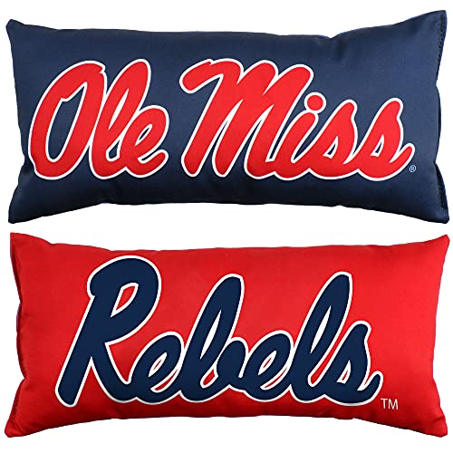 Ole Miss Rebels 2-Sided Travel Pillow - Comfy Decorative 16" x 6"
