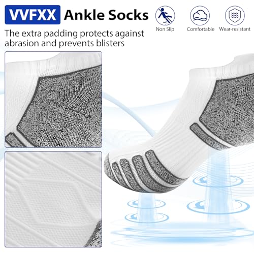 Breathable Low Cut Athletic Ankle Socks for Men and Women - 6 Pairs