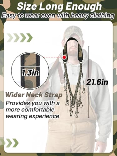 Duck Call Lanyard for Hunting - Adjustable Nylon Neck Strap with Multi-Loops