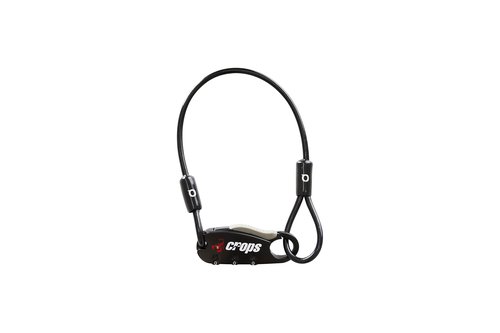 CROPS UNI-Q Bike Lock, Helmet Lock, 1 ft Cable, Black – Resettable 3-Digit Combination, Compact & Lightweight, for Bicycle/Motorcycle Helmets