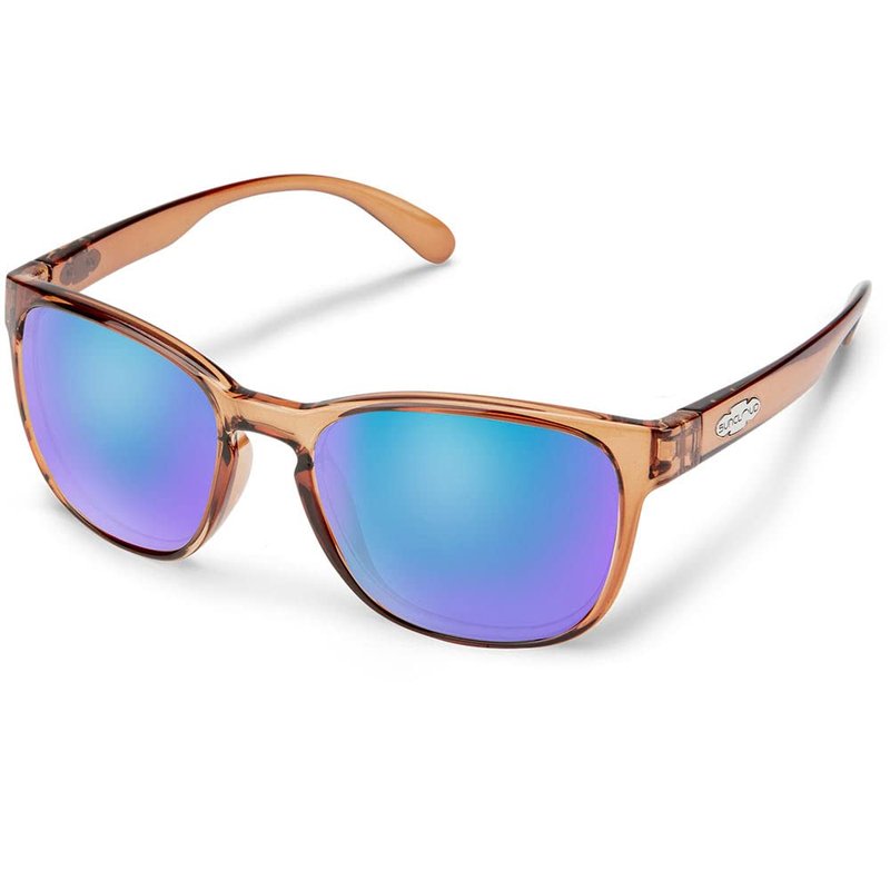 Suncloud Loveseat Polarized Sunglasses, Transparent Brown/Polarized Blue Mirror, one Size