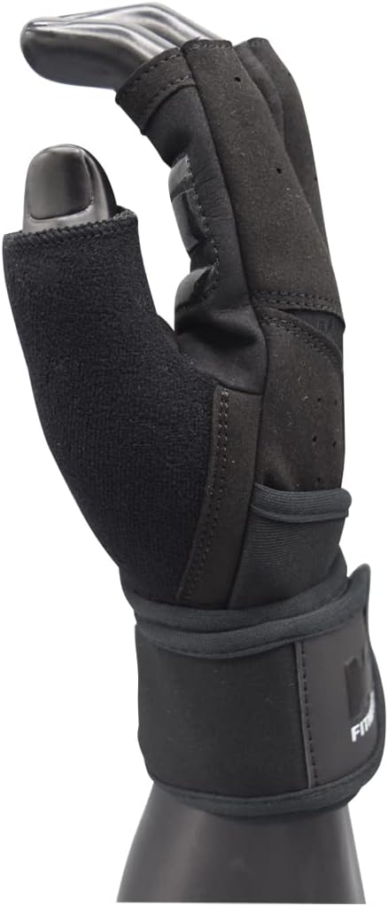 MRX Weightlifting Gloves - Men's Fingerless Workout Gloves with Wrist Support | Ideal for Powerlifting & Gym Use
