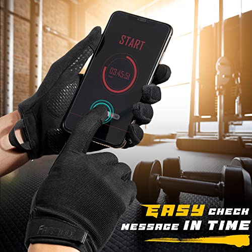 Full-Finger Workout Gloves for Men - Black, Large Size